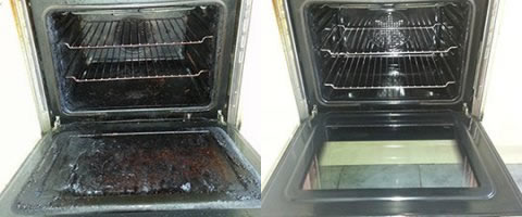 oven cleaning in Formby before and after photo