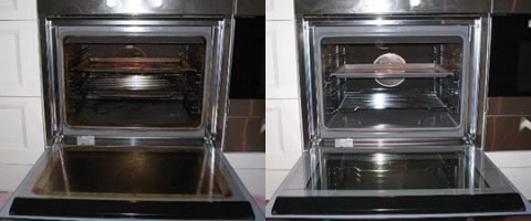 oven cleaning in Formby before and after picture